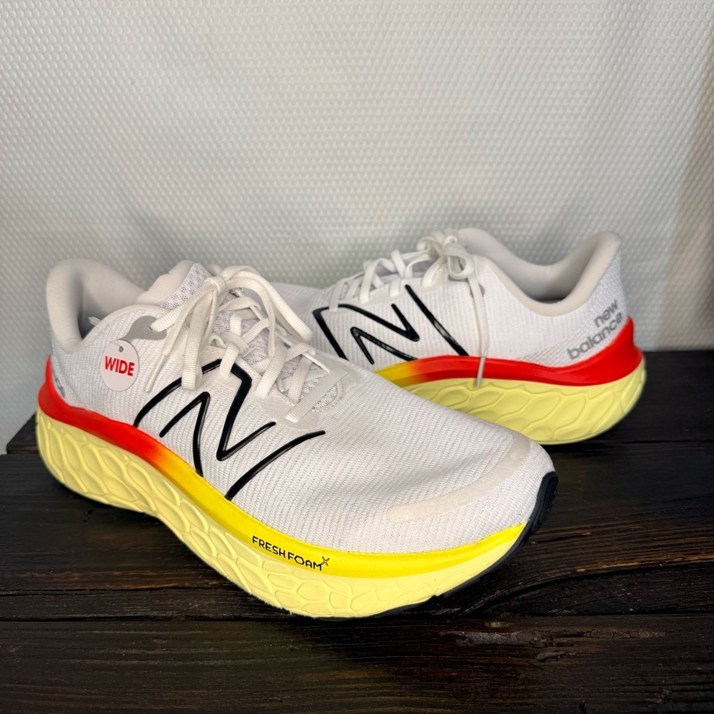 New Balance White and Yellow Athletic Shoes